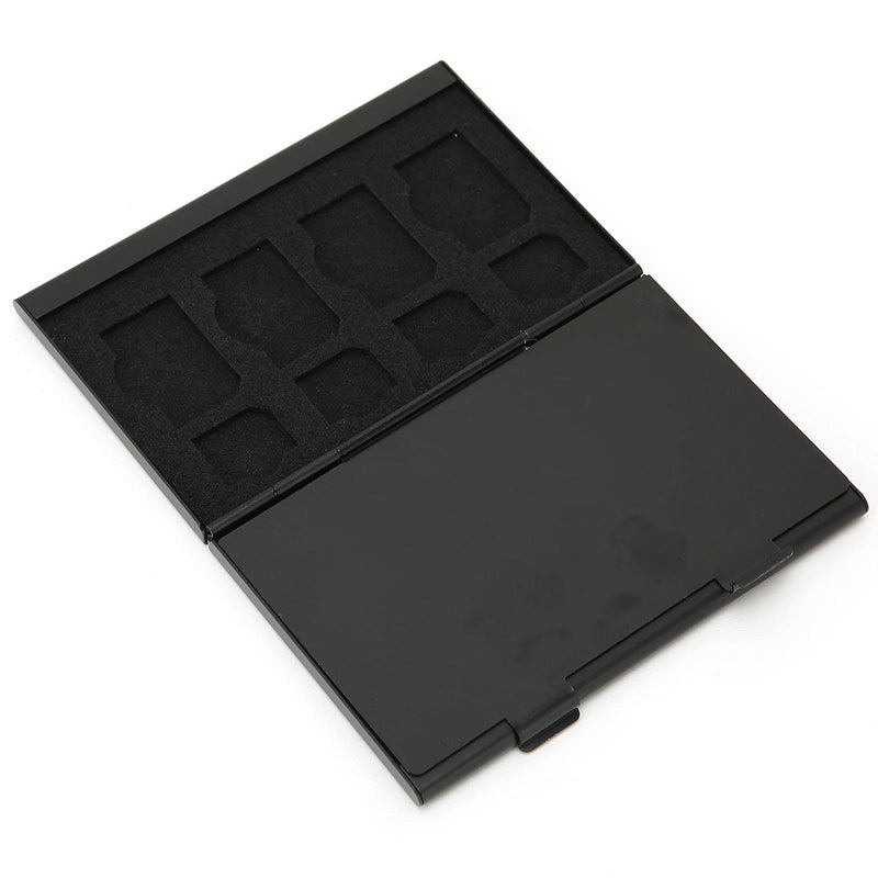 Generic SIM Card Case, Aluminum Storage Box with 4 12 Nano 4 Micro 1 Pin Slots, for Organizing Protecting Cards Travel Use