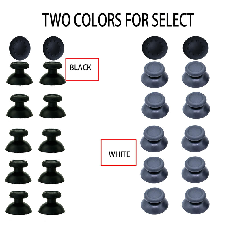 10PCS Thumbsticks Analog Joystick Thumb Sticks for PS4 Slim Pro Controller | CTHTBZ Black for PlayStation 4 With Grips Screwdriver Tools