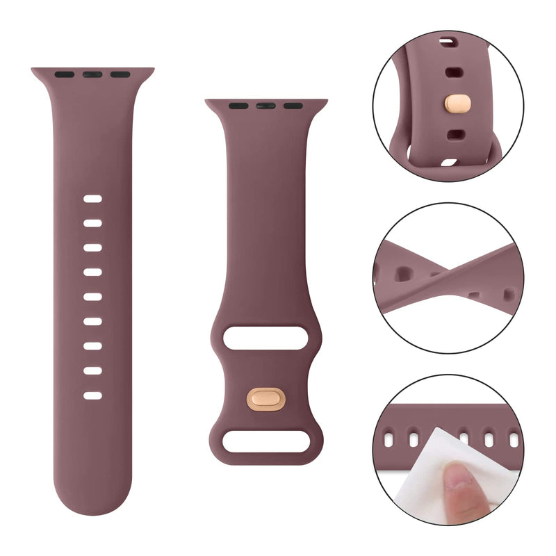 Vancle Band Compatible with Apple Watch Bands 40mm 38mm 41mm 44mm 45mm 42mm 49mm Women Men, Soft Waterproof Replacement Sport Silicone Strap for iWatch Bands Series 10 9 8 7 6 5 4 3 2 1 SE Ultra Pink + Starlight + Smoky Purple + Milk Tea
