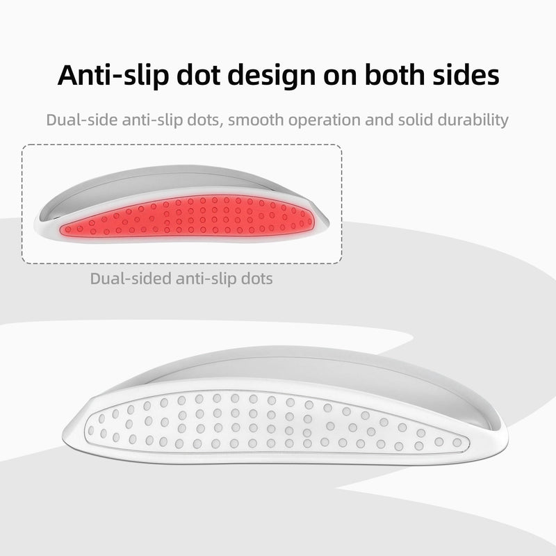 Mouse Pad Riser with Widened Palm Support，White Ergonomic Dock Base for Apple Magic Mouse 2/3 – Raised, Widened Palm Rest for Enhanced Comfort