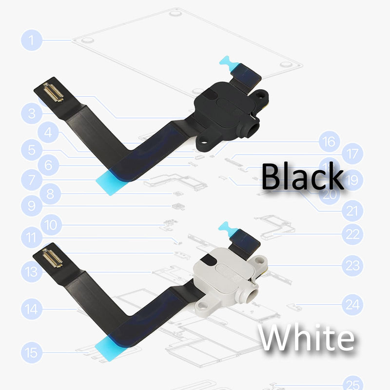 Audio Board 3.5mm Headphone Jack Connector with Cable 821-04217-A 821-05293-A for MacBook Air 15" A2941 (M2,2023) A3114 (M3,2024) A3241 (M4,2025) (Black) Black