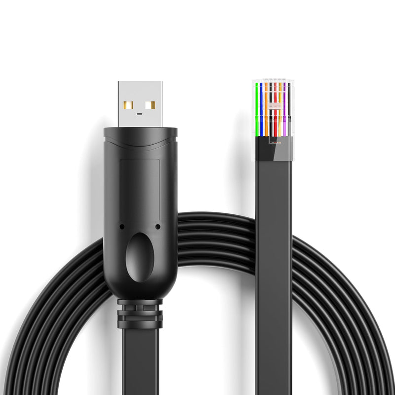 DriverGenius USB to RJ45 Serial Console Rollover Cable Adapter - Cross-Platform Compatibility for Windows 11, macOS 15, Network Management and Device Troubleshooting Tool (6FT)