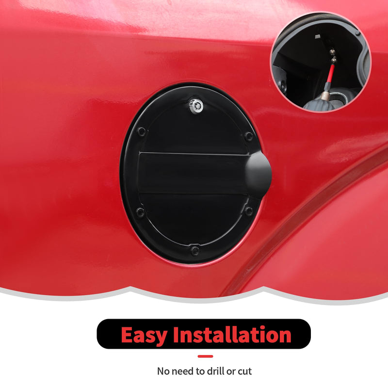 RT-TCZ Fuel Filler Door Locking Gas Tank Cap Cover Accessories for Ford F150 2015-2020 (Black) Black