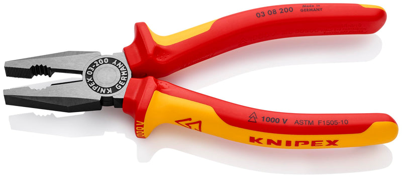 KNIPEX - 03 08 200 SBA Tools - Combination Pliers, 1000V Insulated (0308200SBA)