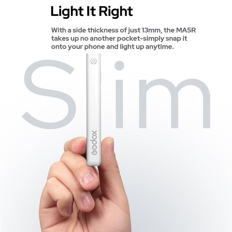 GODOX MA5R RGB LED Phone Light,Magnetic Charging Full-Color Mini On Camera Video Lights,Selfie Lighting for Photography/TikTok/Vlog/Video Red