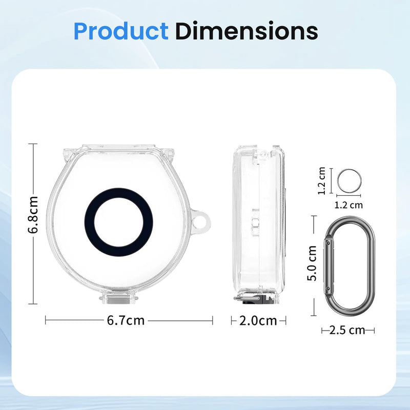 for Oura Ring 5 Charger Case,TPU Protective Cover with Lid,Transparent Anti-Scratch Bumper for Charging Dock,Drop-Proof Portable Travel Sleeve with Carabiner & Lanyard Accessories,Clear Clear
