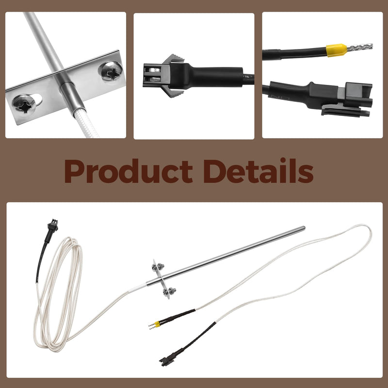 RTD Temperature Probe Sensor Compatible with Z-Grill Pellet Grill 700 Series Replace ZG-RTD-2