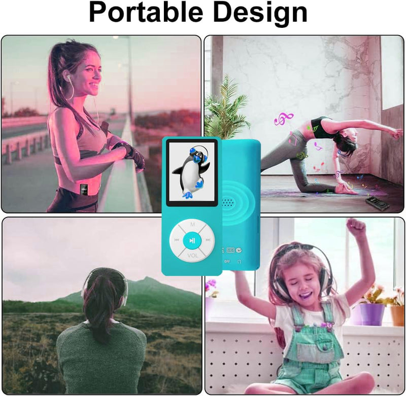 MP3 Player with 32GB TF Card,Built-in HD Speaker,Portable HiFi Music Player with Video/Voice Recorder/FM Radio/Photo Viewer/E-Book Player for Kids (Sky Blue) Sky Blue
