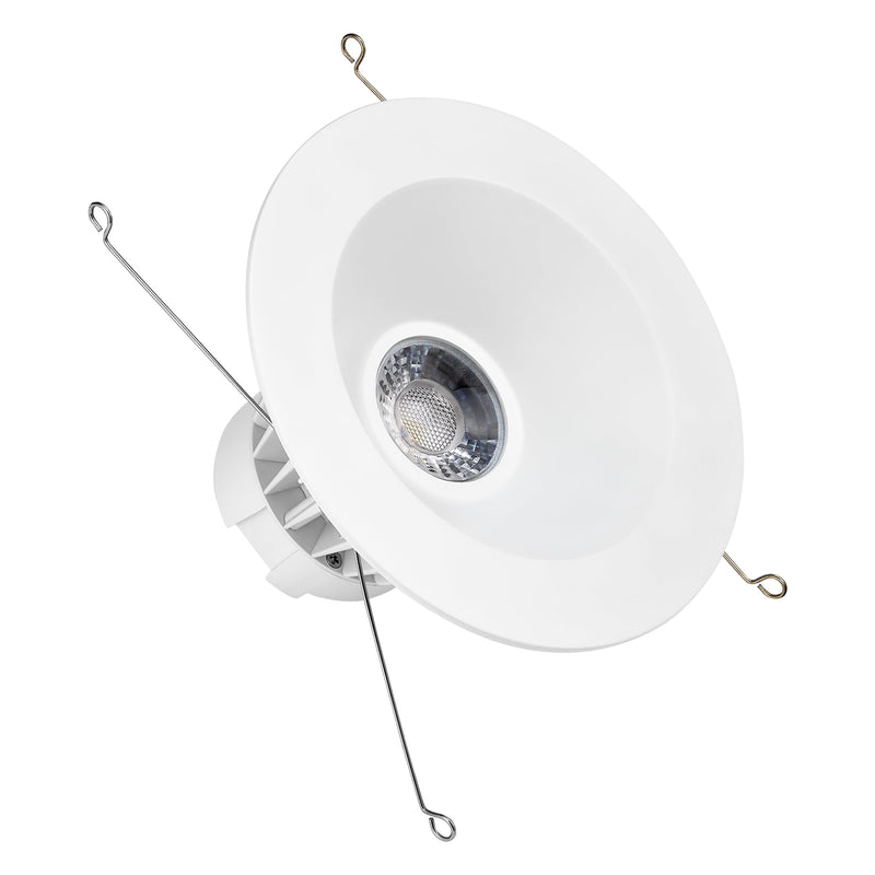 Maxxima 5" & 6" Retrofit Recessed Anti-Glare LED Downlight 1300 Lumens 5CCT | Color Temperature Selectable 2700K/3000K/3500K/4000K/5000K, Dimmable, E-26 Quick Connect Adapter, 90 CRI, White Trim