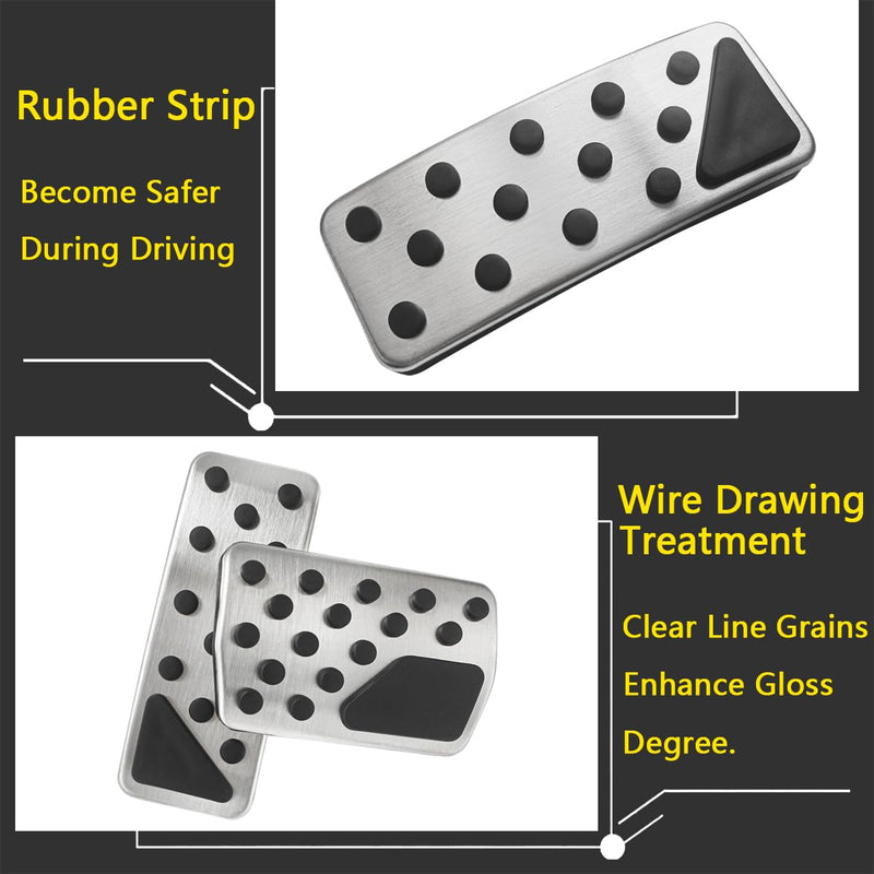 Foot Accelerator Gas Brake Pedal Cover Compatible for Jeep Grand Cherokee WK2 2011-2021, Compatible for Dodge Durango 2011-2024 Accessories No Drill Pad Cap Interior Jeep Grand Cherokee Pedal