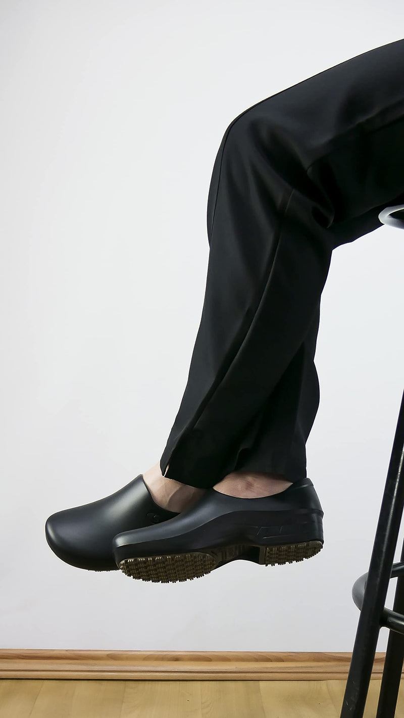 Sticky Nursing Shoes Women - Chefs - Kitchen - Nurses - Clogs for Work - Waterproof Non Slip 8.5 Black