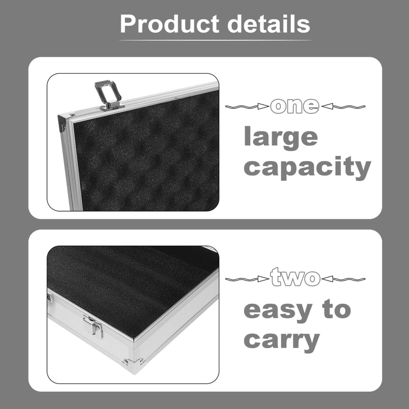 ERINGOGO Large Capacity Toolbox Aluminum Alloy Tool Case with Safety Clasp Portable Storage Box for Medicine and Tools 14.17X8.26X2.95 Inch
