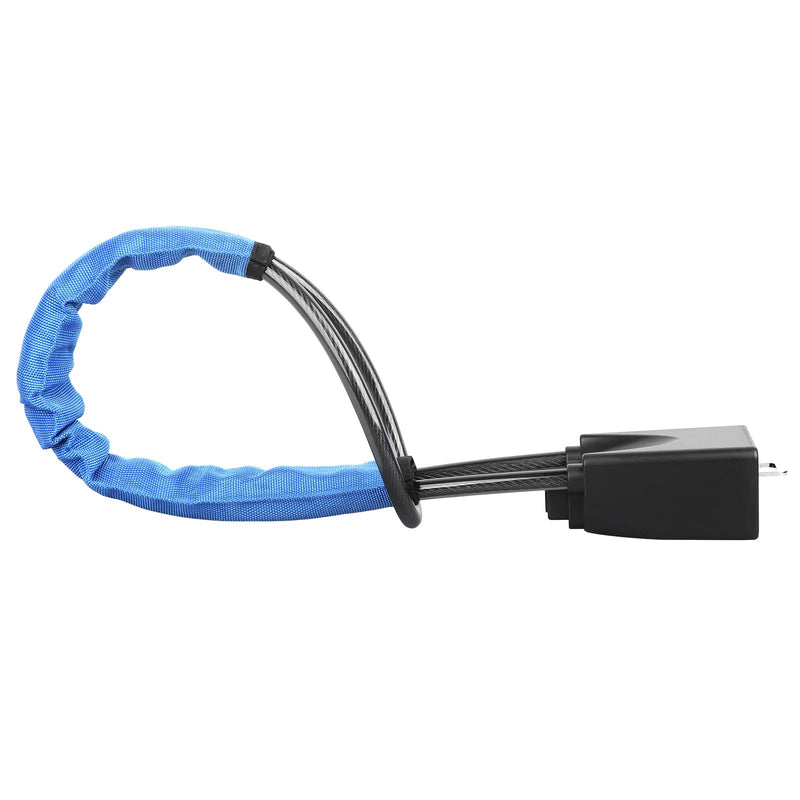 Car Steering Wheel & Seat Belt Lock Anti Theft Device Universal | 17" with 3 Keys for Auto Security Suitable for Most Vehicle,SUV,Golf Cart,Van,Truck Blue