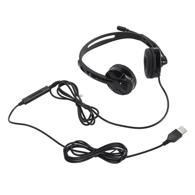 Professional Noise Reduction Telephone Headset for Office Business Telemarketing | USB/3.5mm PC Headset with Mute & HandsFree, OverEar Headphones for Calls