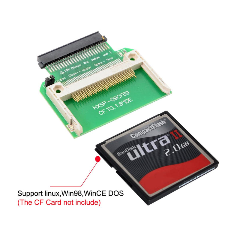 CF Compact Flash Memory Card True-IDE Mode to 50pin 1.8 Inch IDE Hard Drive HDD SSD Converter Adapter Supports Master Slave Mode CF to 50Pin IDE
