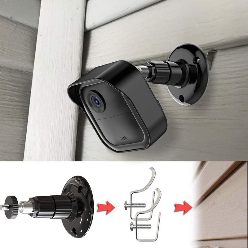 Blink Outdoor Vinyl Siding Mount with Waterproof Case, No-Hole Needed Mounting Bracket and Full Weather Proof Cover for All-New Blink Outdoor Security Camera System(3 Pack) Black