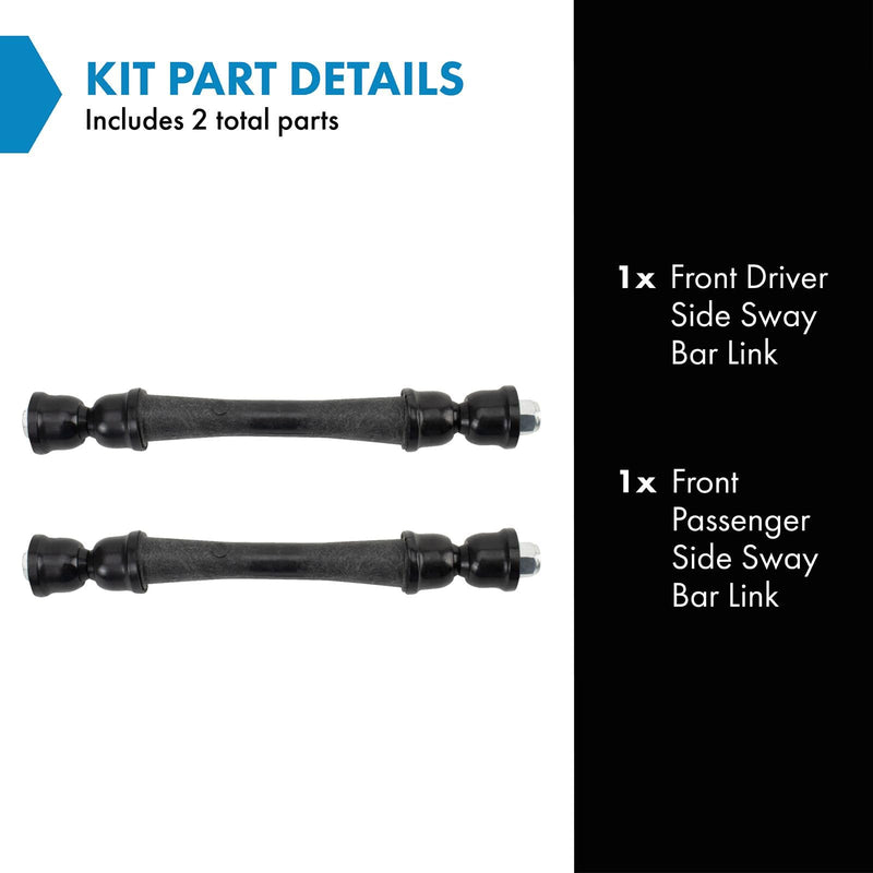 TRQ Front Sway Bar Stabilizer Link Set Compatible with 2015-2021 Chevrolet Colorado 2016-2019 Suburban 3500 HD GMC Canyon PSA72657