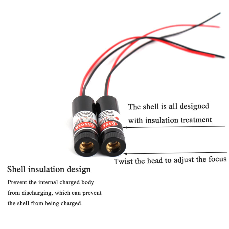 650nm red line laser module industrial laser group module adjustable focal length The housing is provided with an insulator (point-4pack) Point-4pack