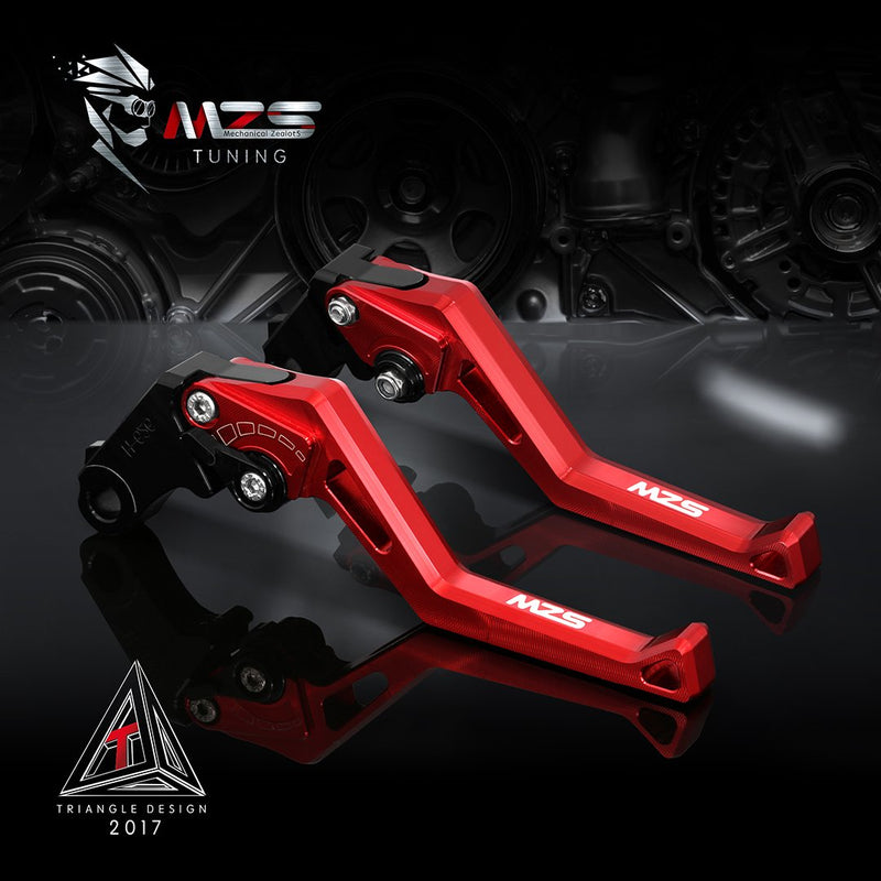 MZS Red Motorcycle Clutch Brake Levers Short Adjustable CNC Compatible with GROM MSX125 14-25 / CBR500R CB500F CB500X 13-21 / CB300R Monkey 18-24 / CBR300R CB300F 14-21 / CBR250R 11-15 GROM/CBR250R/CBR300R/CBR500R/CB500F