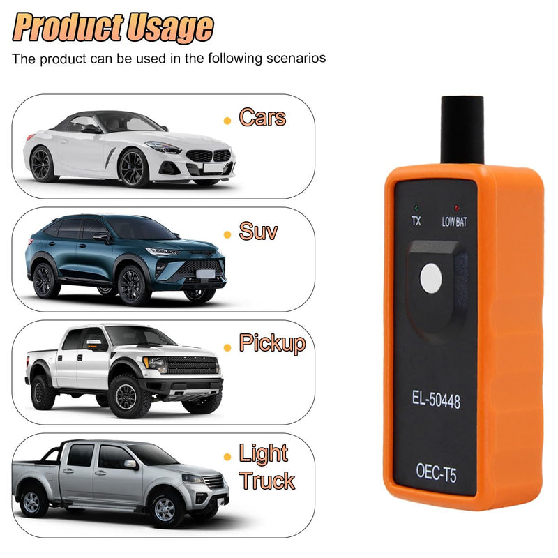 EL-50448 TPMS Relearn Tool, OEC-T5 Tire Pressure Monitor Sensor System Activation and Reset Tool, Programming Training Reset Tools for GM/Buick/Chevy Series Vehicles