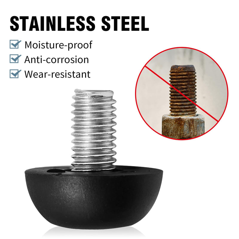 24 PCS 8mm x 1.25 M8 Project Adjustable Outdoor Furniture Leg Levelers, Screw in Leg Levelers Replacement Outdoor Patio, Stainless Steel Screw-in Patio Furniture Leveling Feet 24pcs