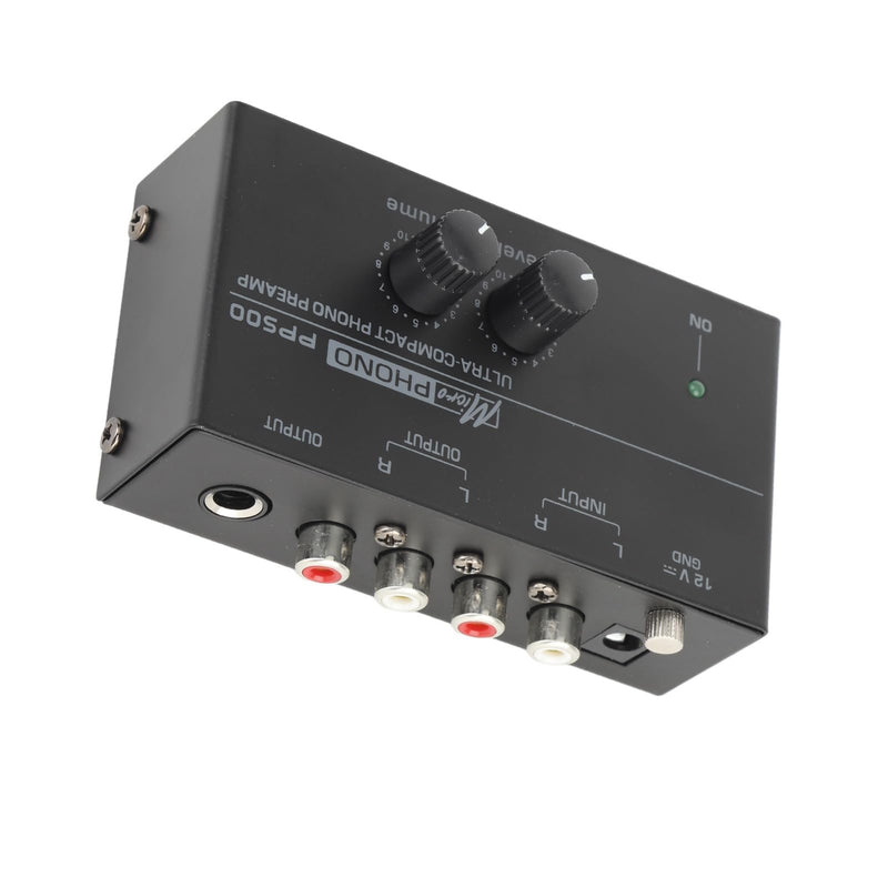 SUNGOOYUE Phono Preamp, Ultra Low Noise RIAA Equalized Turntable Preamplifier with and 1/4in Outputs for Record Player and Hi Fi Audio System (US Plug) US Plug