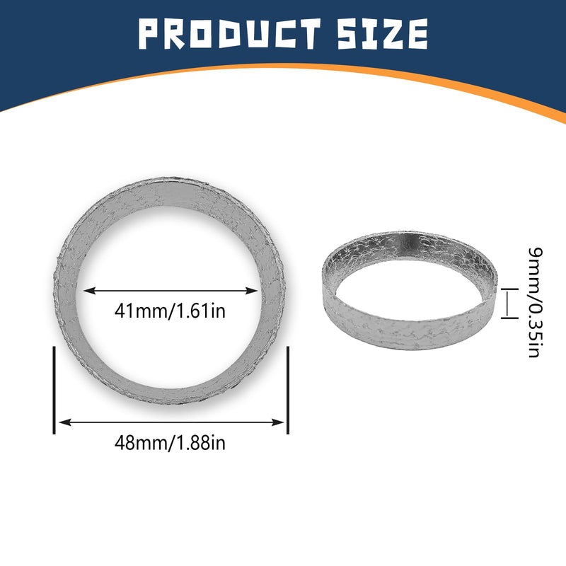 2PCS Cone Exhaust Gasket, Made of Graphite and Steel, Compatible with 1984-Later Most Harley Davidson Touring, Sportster, Bikes, Softail, Dyna, etc.