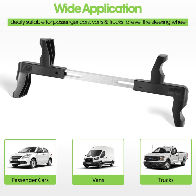 ATD-3100 Steering Wheel Level Alignment Tool - Steering Wheel Level Bar Tool - Universal Use for Passenger Cars, Vans & Trucks with Steering Wheel Internal Diameter 270mm-340mm, Spring-Loaded