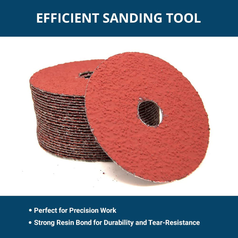 Benchmark Abrasives 4 1/2 Inch Sanding Discs Ceramic Resin Fiber Grinding Disc for Grinding, Stripping on Wood, Fiberglass, Metal, 7/8" Arbor Angle Grinder Sanding Disc, 25 Pack - 36 Grit