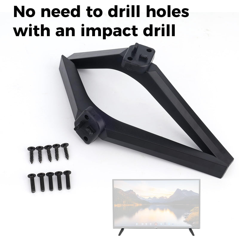 2pcs TV Base Stand Legs Replacement Compatible with Hisense, ABS No-Drill TV Feet Bracket for Hisense Smart LED TVs 32-Inch 40-Inch & 43-Inch with Screws (Black)