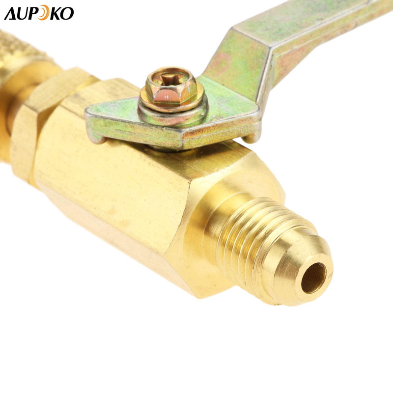 Air Conditioner Ball Valve 1/4" SAE Adapter, Straight Shut-Off Valve for HVAC A/C Automotive Service Tools, Fits for R134A R22 R12 R410A Refrigerant