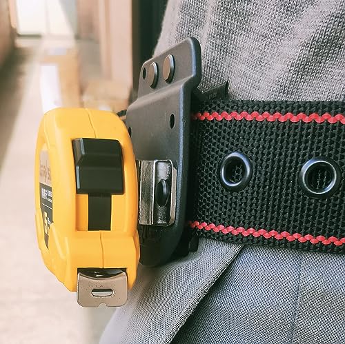 Measuring Tape Holder for Belt, Tape Measure Holster Holder, Holster for Drill with Belt Clip Hook, Yellow, 2Pack Tape Measure Holster / Drill Holder in Yellow (Pack 2)