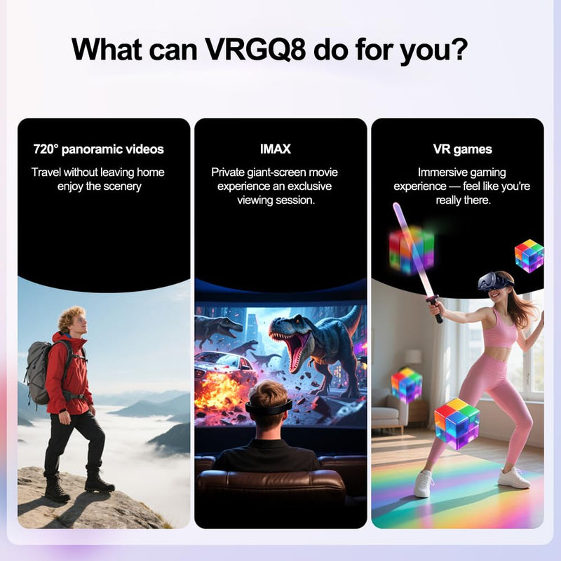 Vr Headset for Phone, Lightweight Virtual Reality Headset for Horizontal Buckle Lock Design, Virtual Reality Glasses for Home Entertainment Travel Gaming Office Break and Daily Use