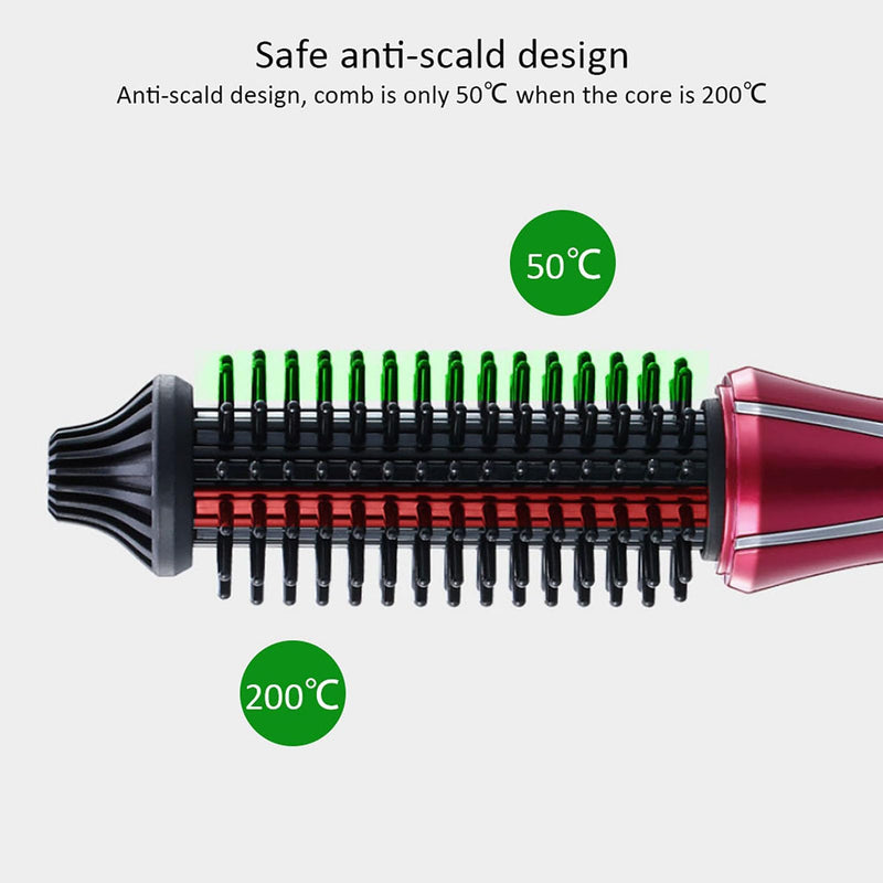Curling Wands Brush, Professional Anti-Scald Hair Waver Instant Heat Up Multi Stylers Brush with Ceramic Glaze Hair Care for Long/Short Hair (UK Plug 220-240V)