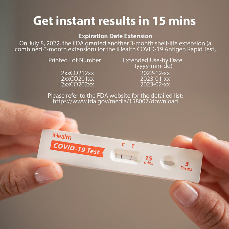 iHealth COVID-19 Antigen Rapid Test, 1 Pack, 2 Tests Total, FDA Authorized OTC at-Home Self Test, Results in 15 Minutes with Non-invasive Nasal Swab, Easy to Use & No Discomfort Orange