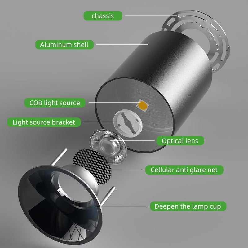 JAYMP Modern LED Ceiling Spotlight 4000K Dimmable 24W Black Surface Mount Cylinder Down Light for Living Room Hallway Lanudry Room 24W, 4000K Natural Light