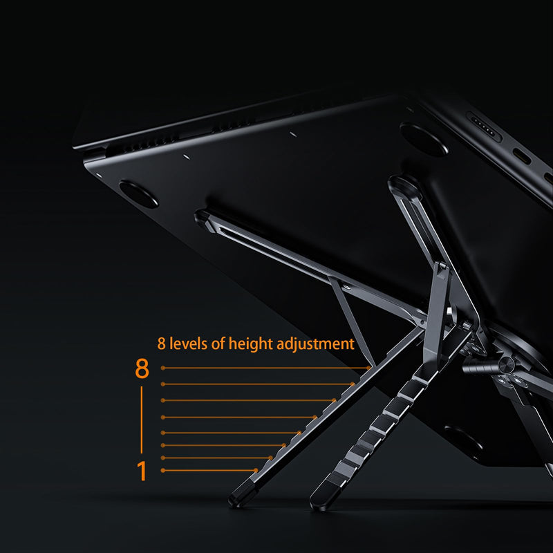 Multi-Device Magnetic Stand Compatible with Magsafe, Foldable Aluminum Alloy, 3-in-1 Laptop/Tablet/Phone Holder, Supports Handheld or Desktop Mode, Portable Travel Design, Gray