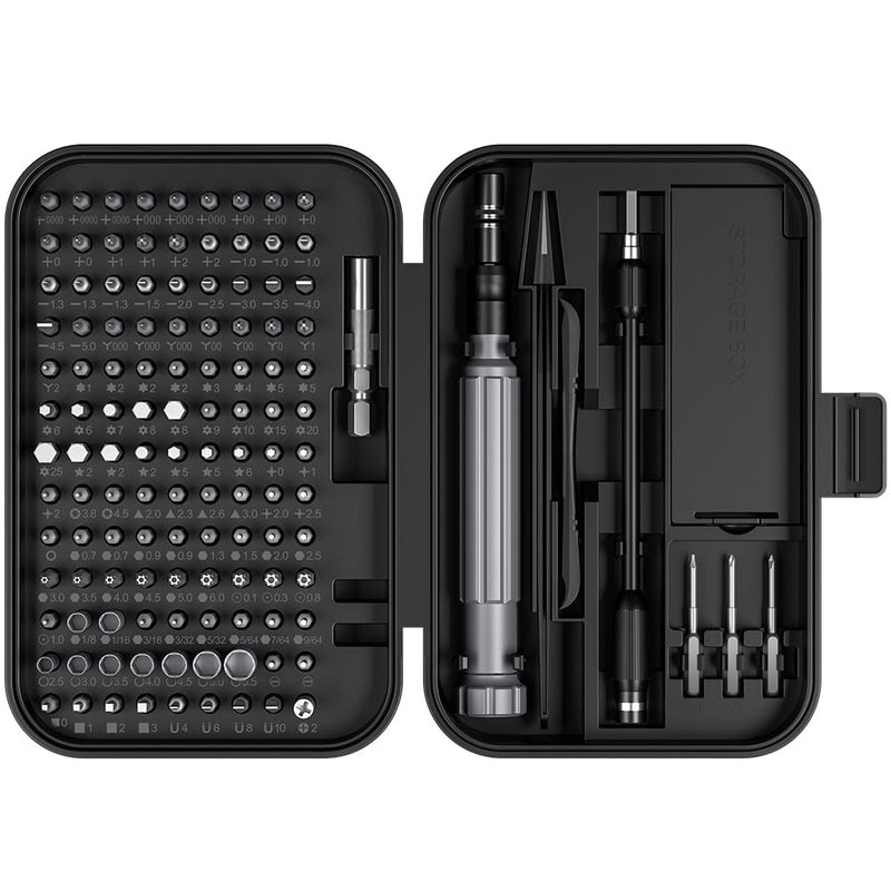 Precision Screwdriver Set, 150 in 1 Electronics Tool Kit with 120 Bits Magnetic Screwdriver Set & 30-bit Tool Set Handy Repair Tool for Computer Phone Watch Camera Laptop, Black