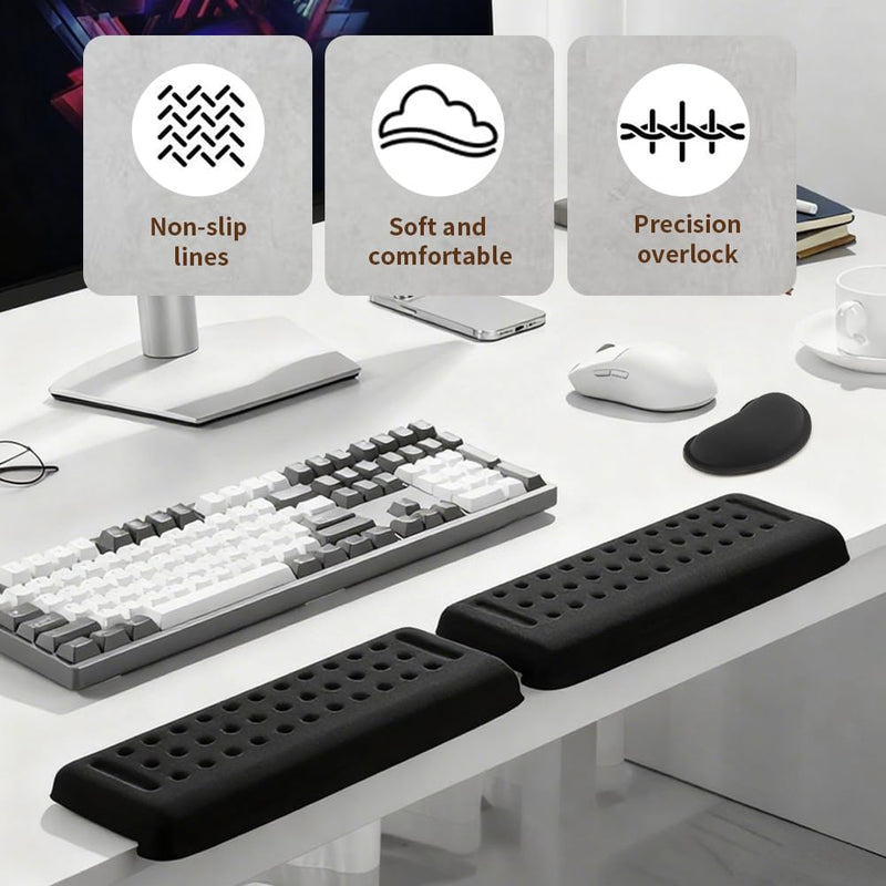2 Pcs L-Shaped Desk Edge Cushion,with 1 PC Mouse Wrist Rest Ergonomic Keyboard Wrist Rest with Non-Slip Base Comfortable Typing for Long Hours of Work Gaming Studying