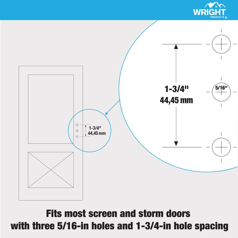 Wright Products - Free Hanging Screen and Storm Door Handle, Replacement Latch Handle for Screen and Storm Doors, No Lock-Out Technology, Easy Installation, Modern Design (Modern, White) Contemporary