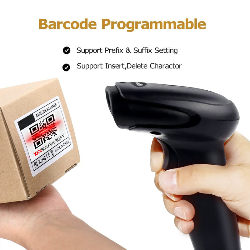 2D Bluetooth Barcode Scanner,Alacrity 1D 2D Hands-Free Automatic Scanning 3-in-1 Connections Bluetooth&USB Wired&2.4GHz Wireless Barcode Reader,Work with Windows,Mac,Android,Linux,iOS 2D Bluetooth Barcode Scanner