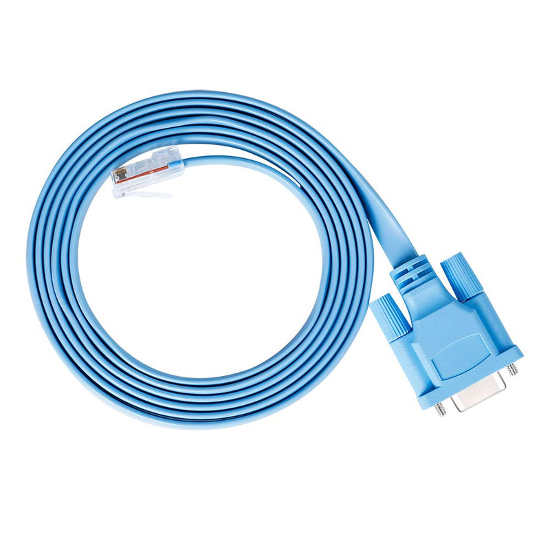 DTECH DB9 to RJ45 Console Cable Cisco Device Management Serial Adapter (6 Feet, Blue)