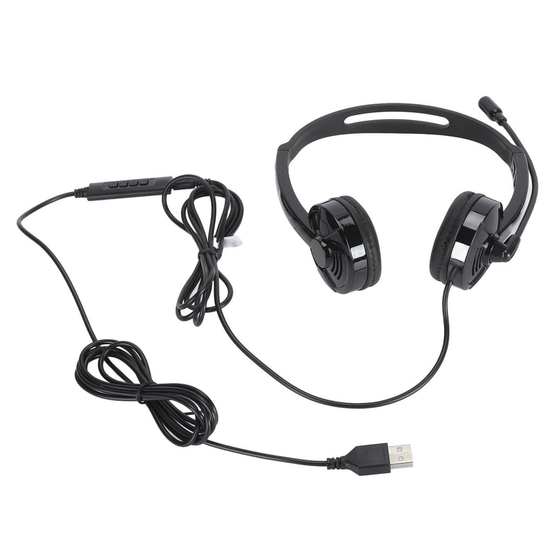 Professional Noise Reduction Telephone Headset for Office Business Telemarketing | USB/3.5mm PC Headset with Mute & HandsFree, OverEar Headphones for Calls