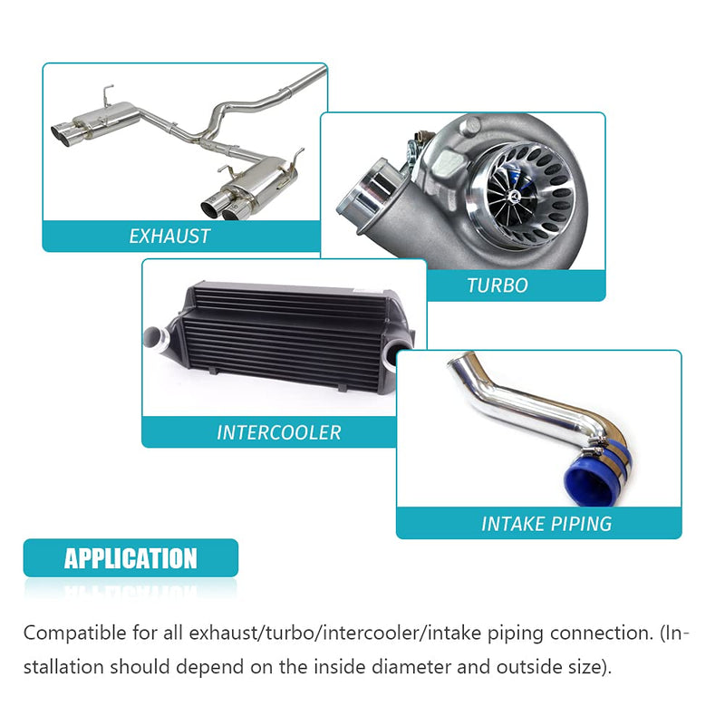 Universal 2.5" ID to 3" ID Exhaust Pipe Adapter Connector Reducer 304 Stainless Steel 2.5 Inch to 3.0 Inch 2 1/2” ID to 3.0” ID kit 2PCS
