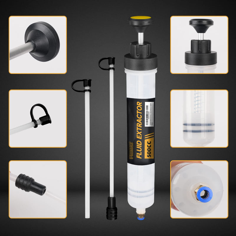 Fluid Extractor, Extraction&Fill Pump,Fluid Syringe Pump Manual Suction Vacuum Fuel Car Transfer (500cc) 500cc