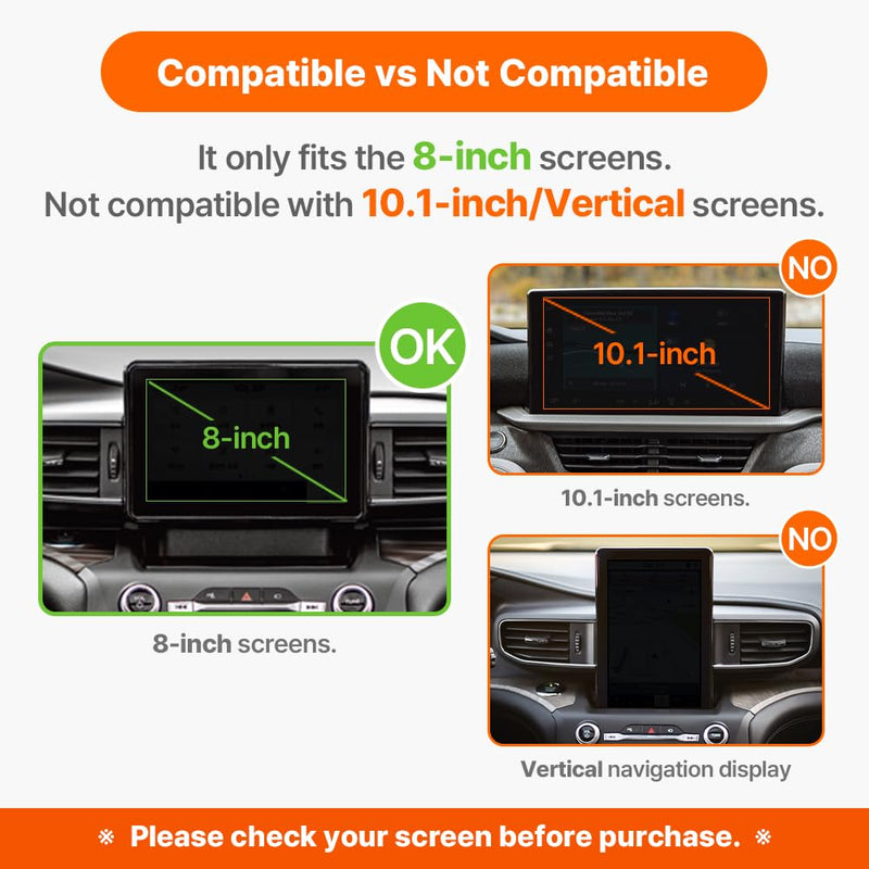 FICS Car Phone Holder for Ford Explorer 2020–2024 (6th Gen) — Custom-Fit Center Display Mount for 8-Inch Screen Only, No Adhesive Installation