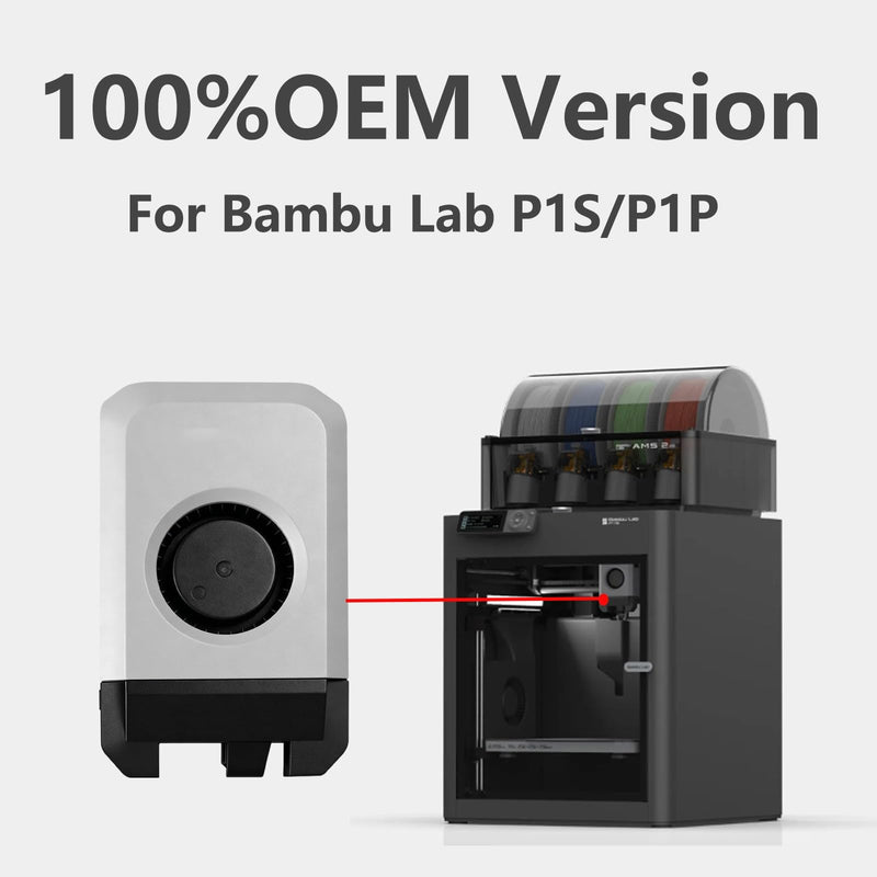 Original Bamboo P1 Front Housing Assembly,P1P/P1S Front Cover Fan 5015 Fan,Bambu Toolhead Housing/Front Cover for Part Cooling & Hot End Heat Dissipation,Plug&Play for Bambu Lab P1P/P1S