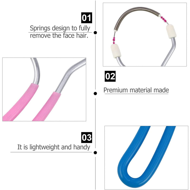 2 Pcs Facial Hair Remover Spring Facial Hair Epilator Spring Face Hair Remover Manual Epilator Spring Facial Hair Roller Threading Epilator Tools