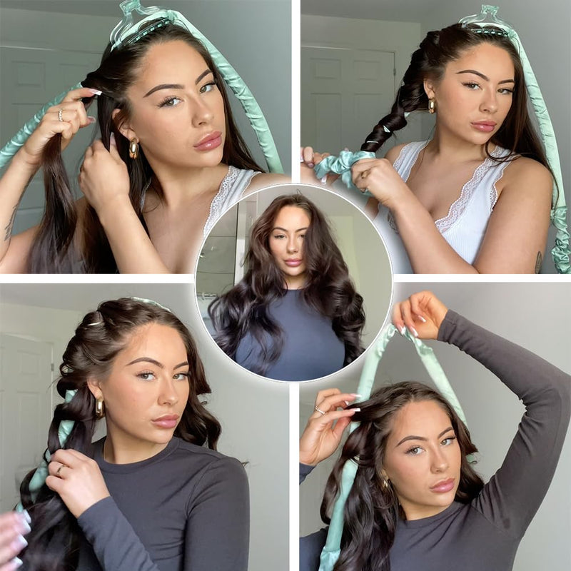 Give Me Cosmetics Heatless Curlers, Satin Hair Curler, No Heat Curls, Includes Scrunchies, Headband for Short & Long Hair, Claw Clip, Padded Blow Out Rod, Gifts for Teenagers Women (Pack of 2) 1 unité (Lot de 4) (Pack of 2)