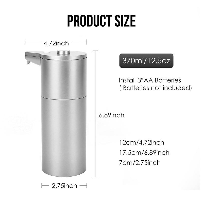 Aunmaon Automatic Soap Dispenser Touchless,Upgrade Adjustable Volume for Thick and Thin Liquid Battery Hand Soap Dispenser,Dish Soap Dispenser Kitchen Bathroom,Auto Soap Dispenser Hands Free Silver